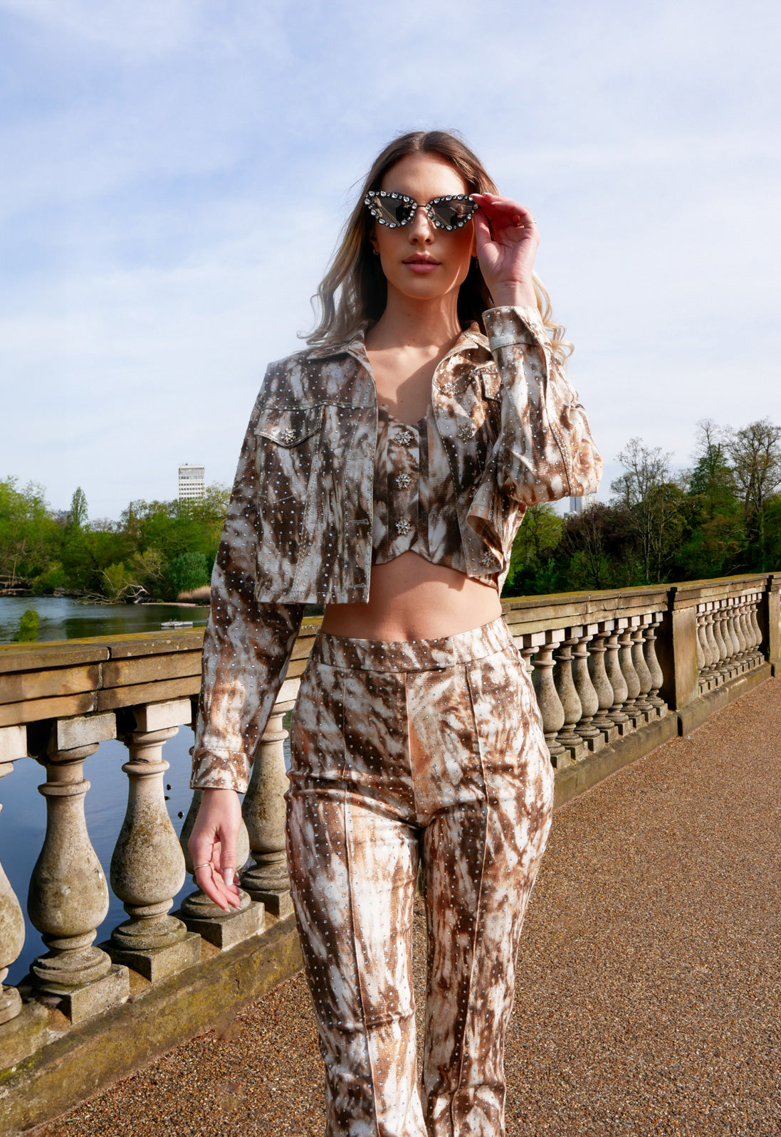 KENDALL TROUSERS WITH RHINESTONE