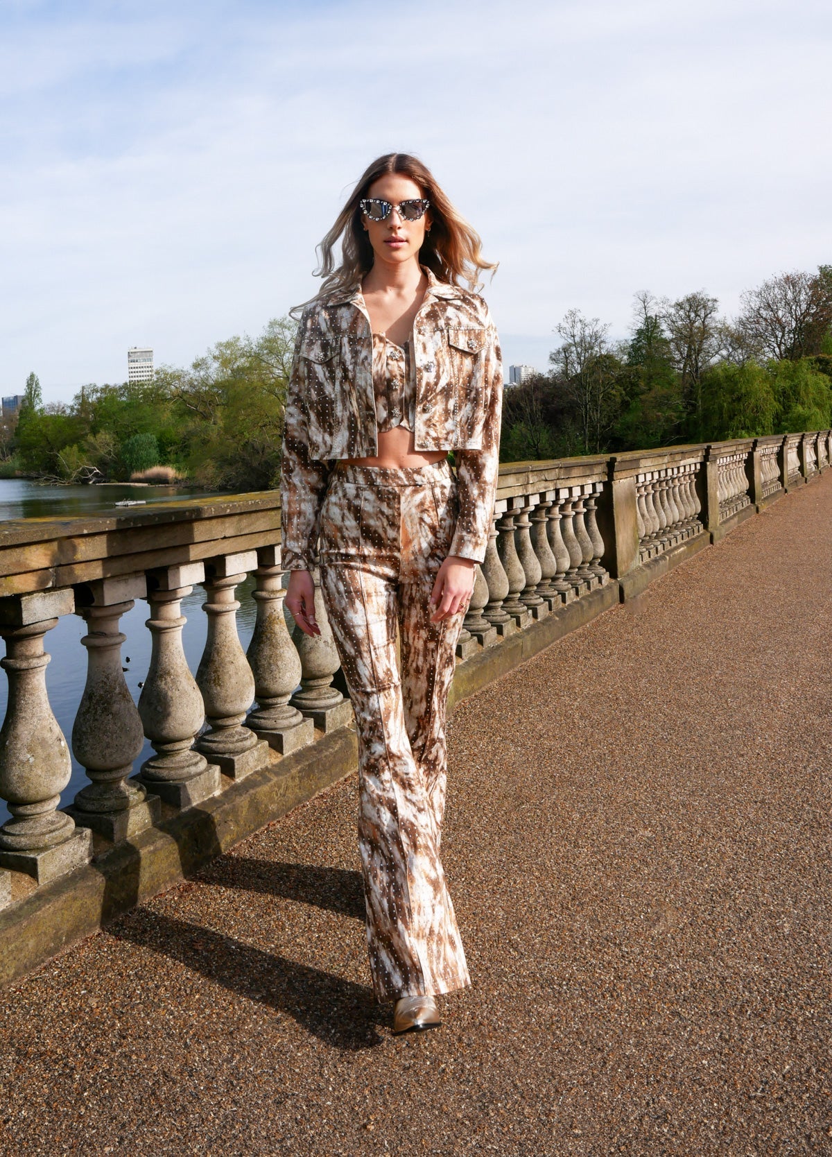 KENDALL TROUSERS WITH RHINESTONE